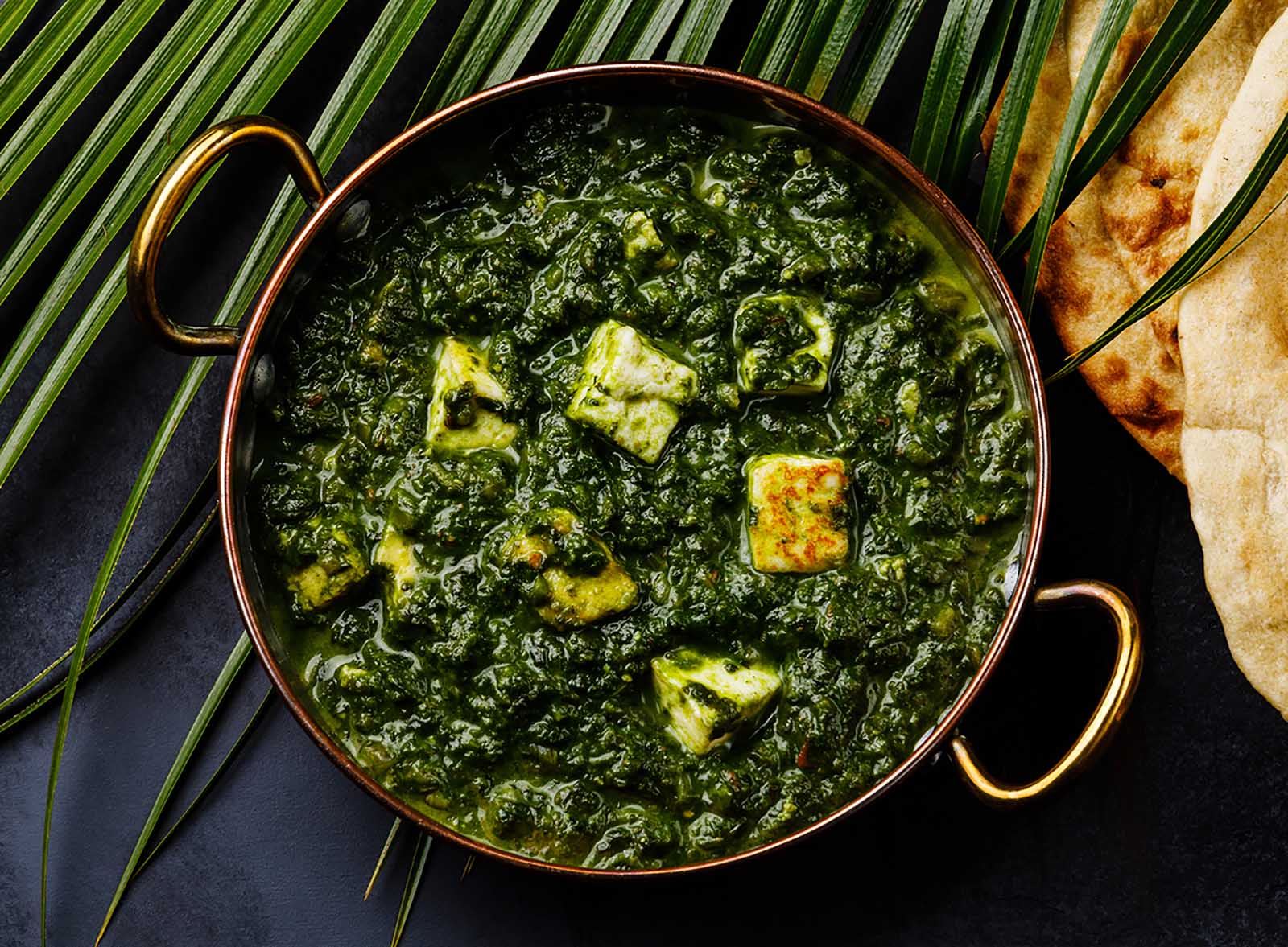 Palak Paneer. Intian kuuluisin pinaatti-curry.